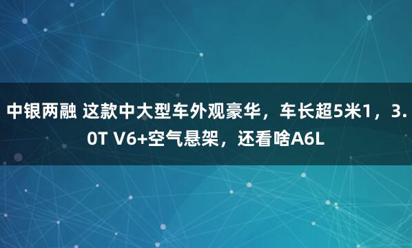 中银两融 这款中大型车外观豪华，车长超5米1，3.0T V6+空气悬架，还看啥A6L