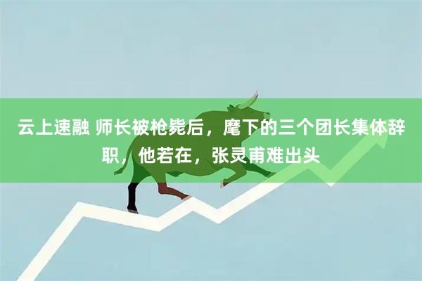 云上速融 师长被枪毙后，麾下的三个团长集体辞职，他若在，张灵甫难出头