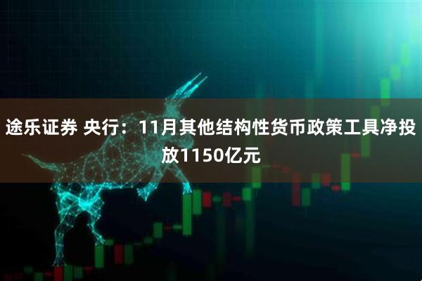 途乐证券 央行：11月其他结构性货币政策工具净投放1150亿元